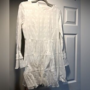 Pink lily white tiered dress